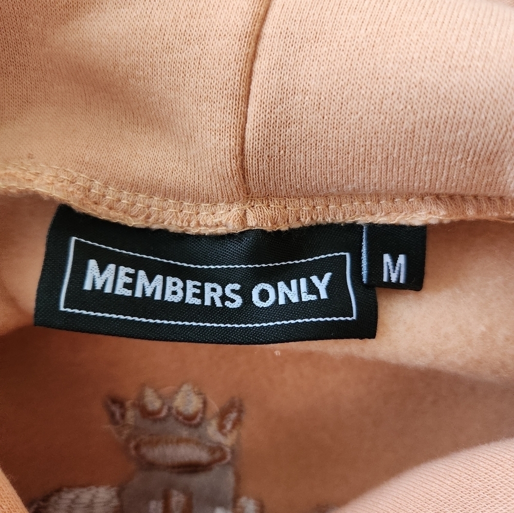 Members Only Bad Vibes Brown Bear Graphic Hoodie Tan Mens Medium - Picture 9 of 11